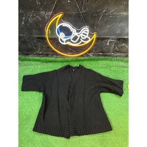 Talbots Womens Black Open Front Cardigan Short Sleeve Knit Sweater Top size XL‎